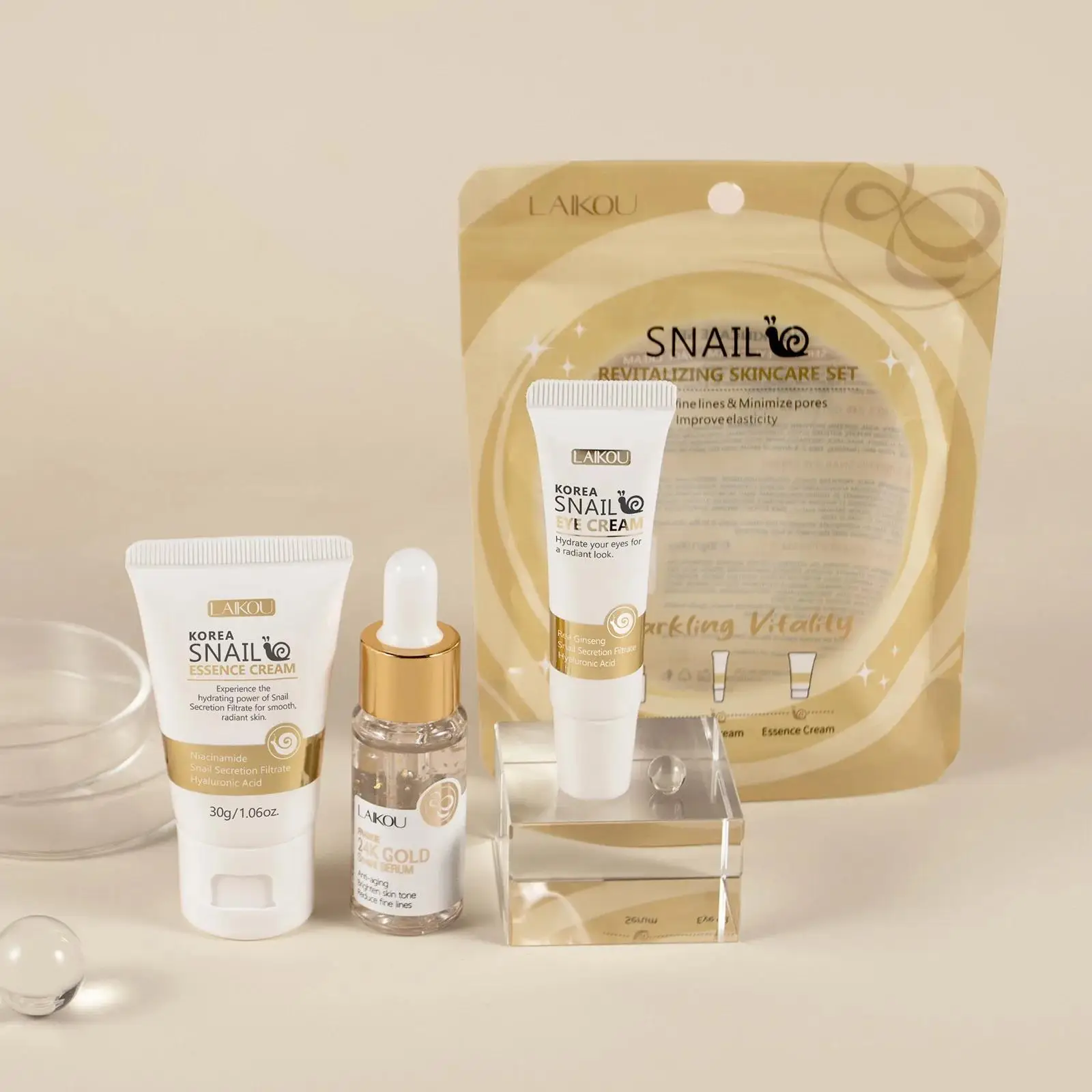 24K Gold Snail Repair Serum Ey - Luxury Natural Skincare ulasan dan harga