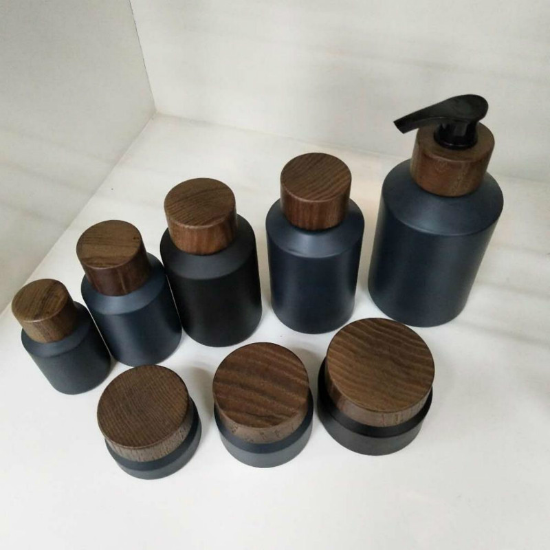 60pcs 120ml black matte glass  - Luxury Skincare Mask ulasan dan harga